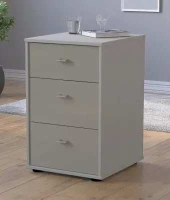 Rialto 3 Drawer Bedside Cabinet - Pebble Grey