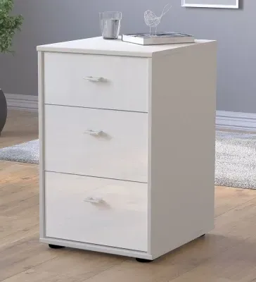 Rialto 3 Drawer Bedside Cabinet - White