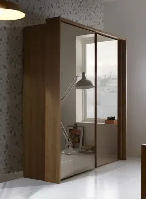 Sydney 2 Door Full Mirrored Sliding Wardrobe - Oak image