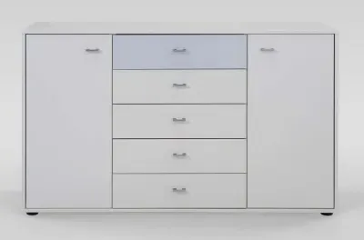 Tokio 2 Door 5 Drawer Combination Dresser - Alpine White