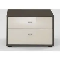 Tokio 2 Drawer Bedside Cabinet - Magnolia Glass, Havana