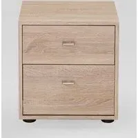 Tokio 2 Drawer Bedside Cabinet - Rustic Oak