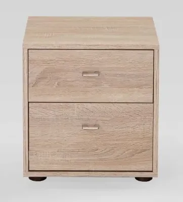 Tokio 2 Drawer Bedside Cabinet - Rustic Oak