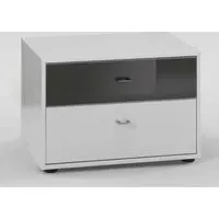 Tokio 2 Drawer Bedside Cabinet - White