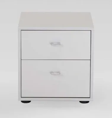 Tokio 2 Drawer Bedside Cabinet - White