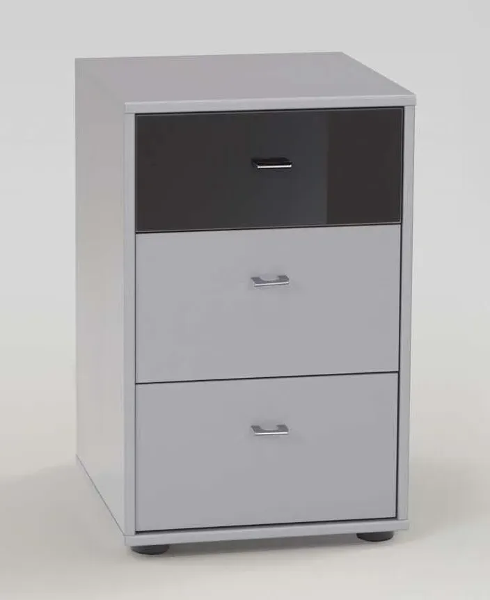 Tokio 3 Drawer Bedside Cabinet - Alpine White