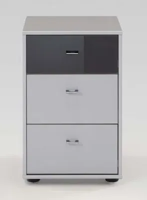 Tokio 3 Drawer Bedside Cabinet - Alpine White