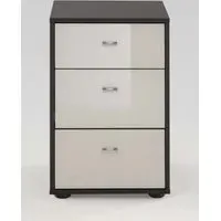 Tokio 3 Drawer Bedside Cabinet - Havana, Magnolia Glass
