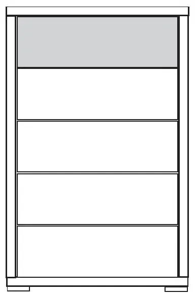 Tokio 5 Drawer Chest with Chrome Handle - Champagne