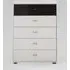 Tokio 5 Drawer Chest with Chrome Handle - Champagne