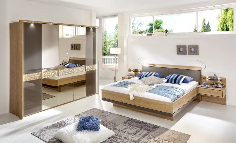 Wega Wardrobe with Cross Trim - Oak