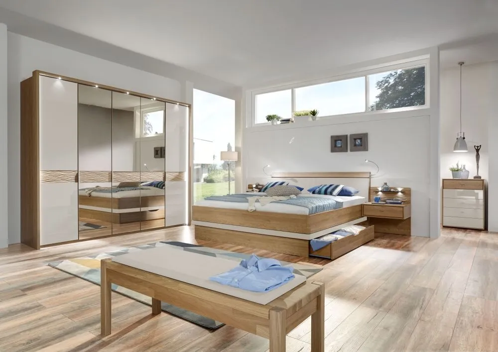 Wega Wardrobe with Cross Trim - Oak