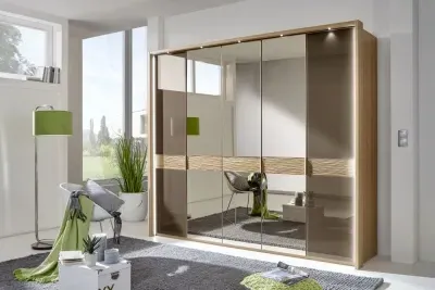 Wega Wardrobe with Cross Trim - Oak