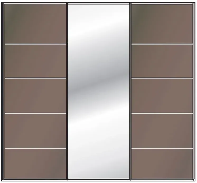 Westside 3-Door Mirror Sliding Wardrobe - Havana Glass