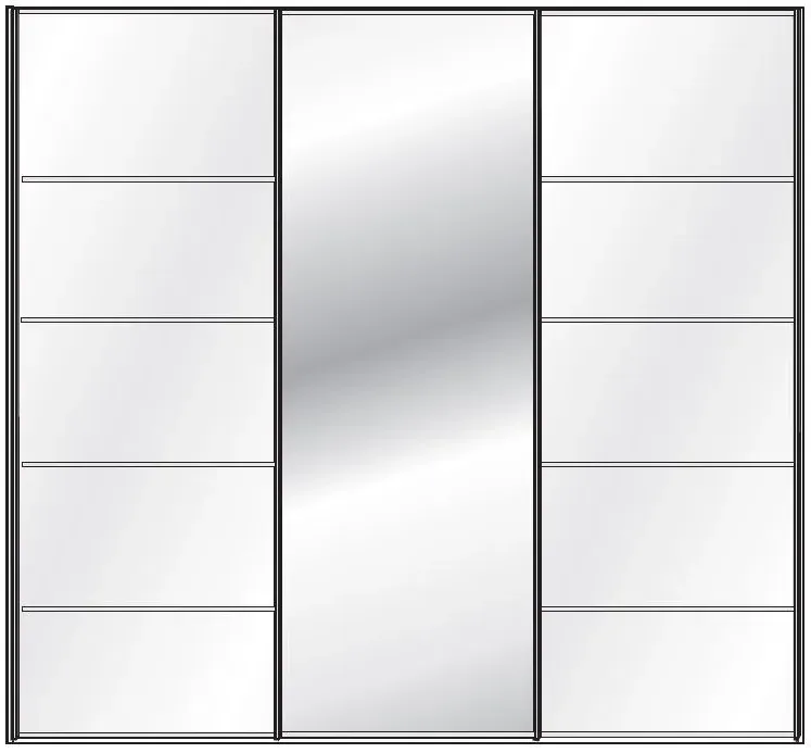 Westside 3-Door Mirror Sliding Wardrobe - White Glass