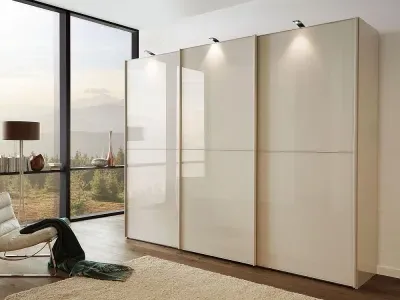 Westside 3-Door Sliding Wardrobe - Champagne Glass