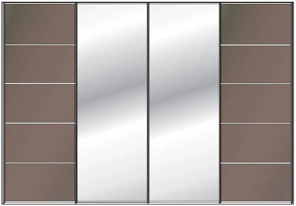 Westside 4-Door Mirror Sliding Wardrobe - Havana Glass