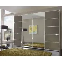 Westside 4-Door Mirror Sliding Wardrobe - Havana Glass