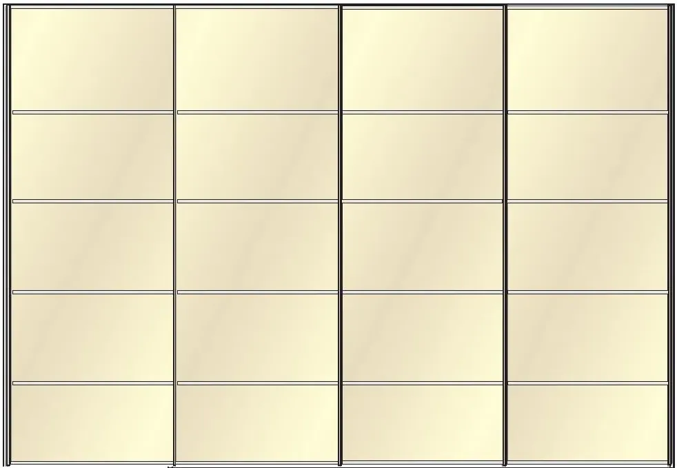 Westside 4-Door Sliding Wardrobe - Champagne Glass