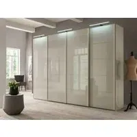 Westside 4-Door Sliding Wardrobe - Champagne Glass