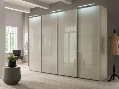 Westside 4-Door Sliding Wardrobe - Champagne Glass