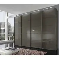 Westside 4-Door Sliding Wardrobe - Havana Glass