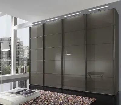 Westside 4-Door Sliding Wardrobe - Havana Glass