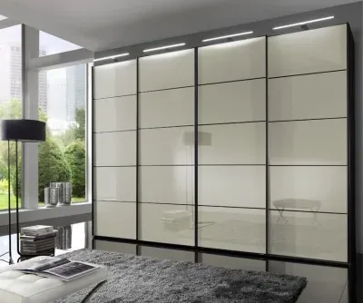 Westside 4-Door Sliding Wardrobe - Magnolia Glass