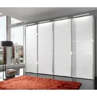 Westside 4-Door Sliding Wardrobe with Chrome Trim - White