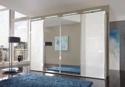 Westside Sliding Wardrobe - White Glass