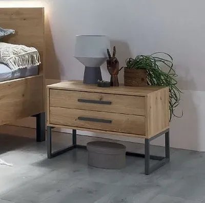 Wiemann Breda 2 Drawer Bedside Cabinet - Bianco Oak image