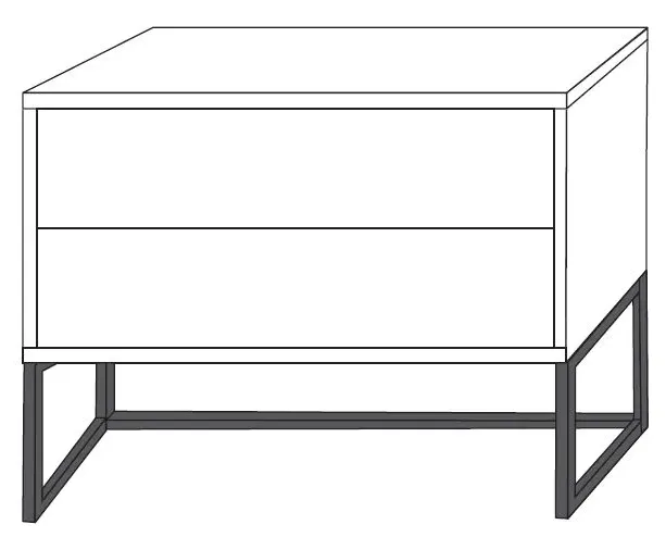 Wiemann Breda 2 Drawer Bedside Cabinet - White