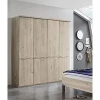Wiemann Dakar 2 4 Door Wardrobe - Rustic Oak, Silver Handles