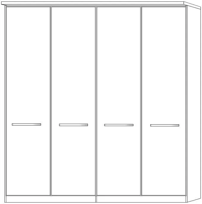 Wiemann Dakar 2 4 Door Wardrobe - Rustic Oak, Slate Handles