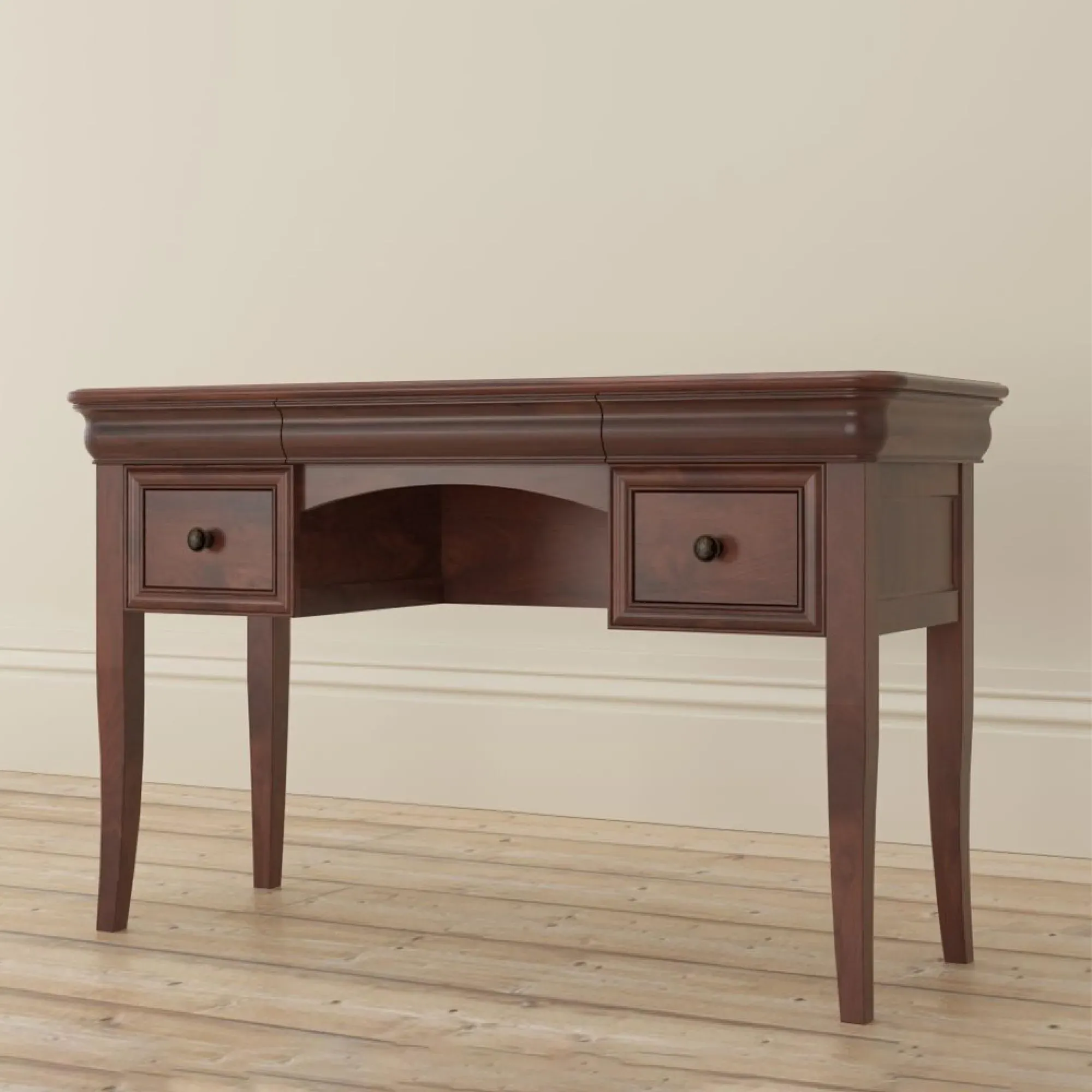 Antoinette 2 Drawer Dressing Table Set - Dark Cherrywood