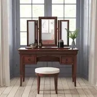 Antoinette 2 Drawer Dressing Table Set - Dark Cherrywood