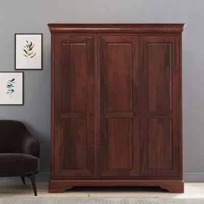 Antoinette 3 Door Triple Wardrobe - Dark Cherrywood image