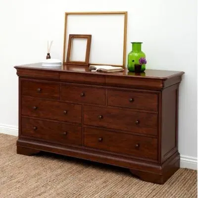 Antoinette Wide 4+3 Drawer Chest - Dark Cherrywood image