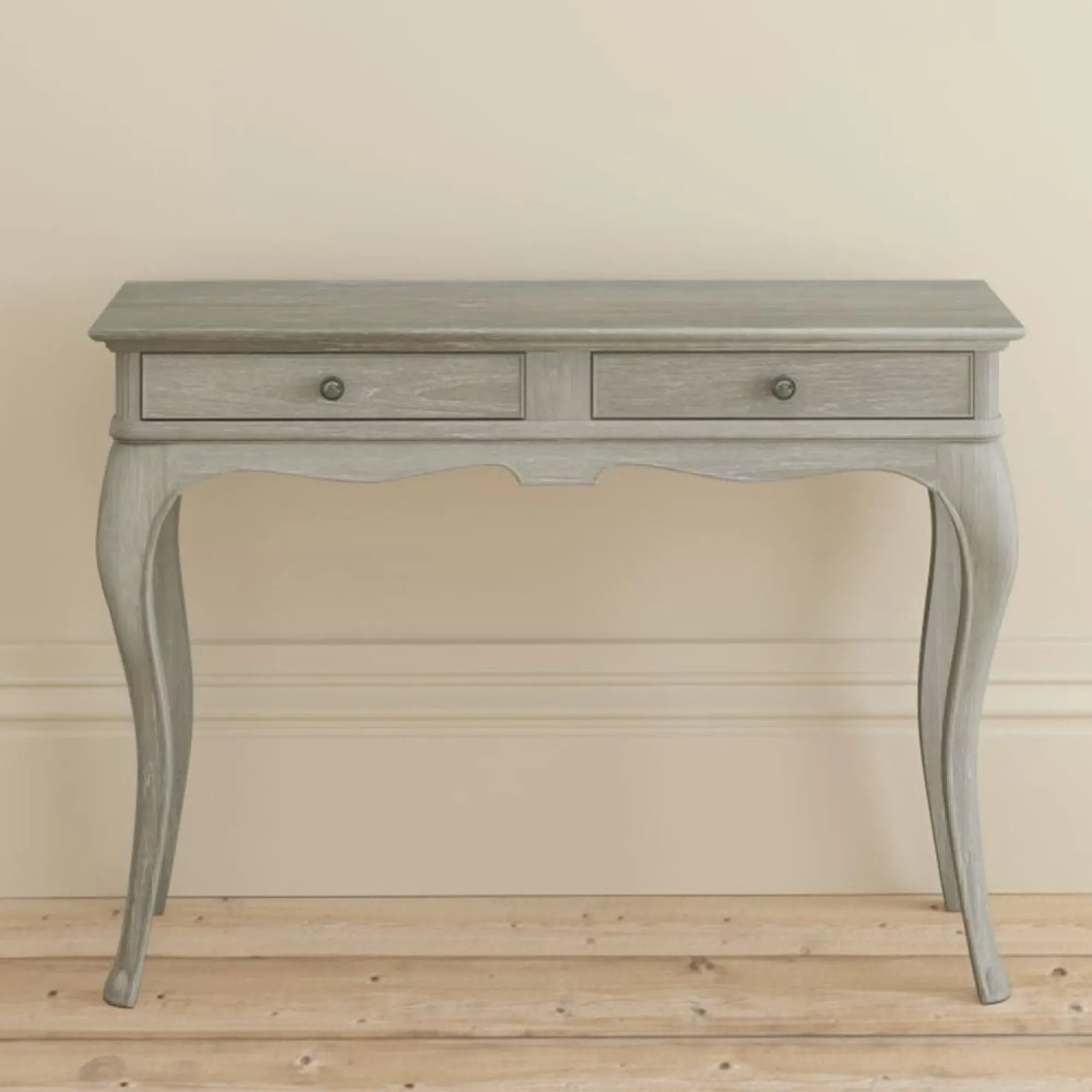 Camille 2 Drawer Dressing Table - Grey, Oak