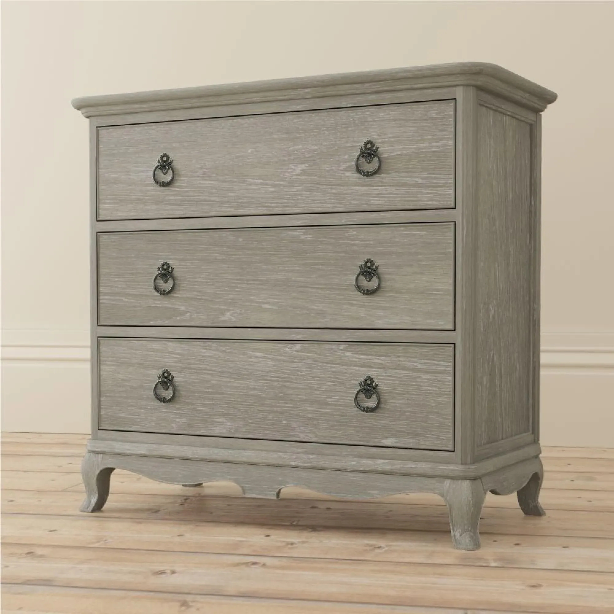 Camille 3-Drawer Chest - Grey, Oak