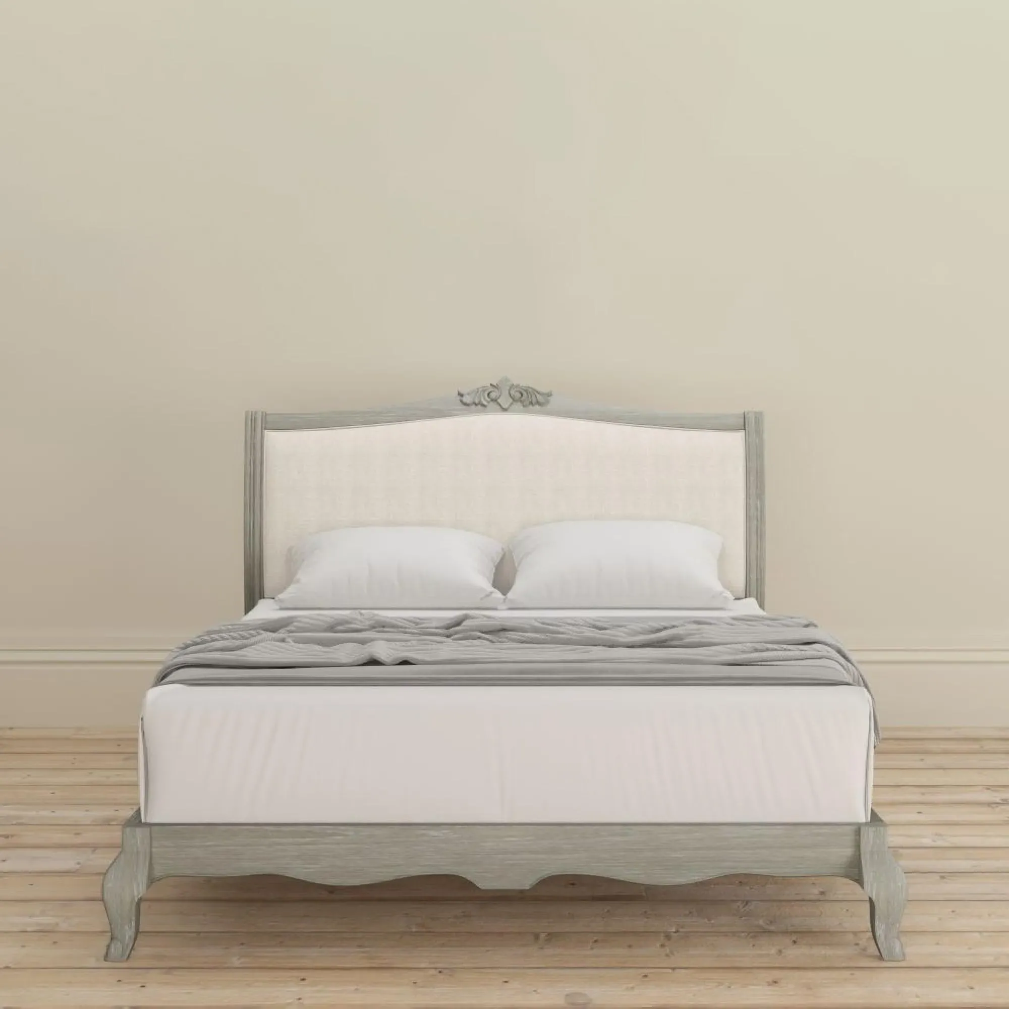 Camille High Footend Bed Frame - Grey, Oak