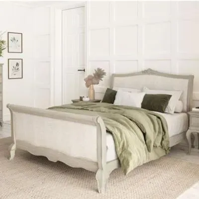 Camille High Footend Bed Frame - Grey, Oak