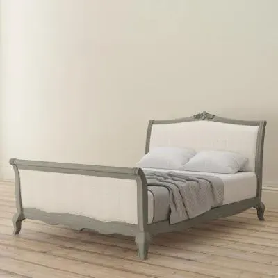 Camille Low Footend Bed Frame - Grey, Oak image