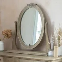 Camille Oval Gallery Mirror - Grey, Oak