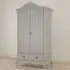 Etienne 2 Door 1 Drawer Wardrobe - Grey