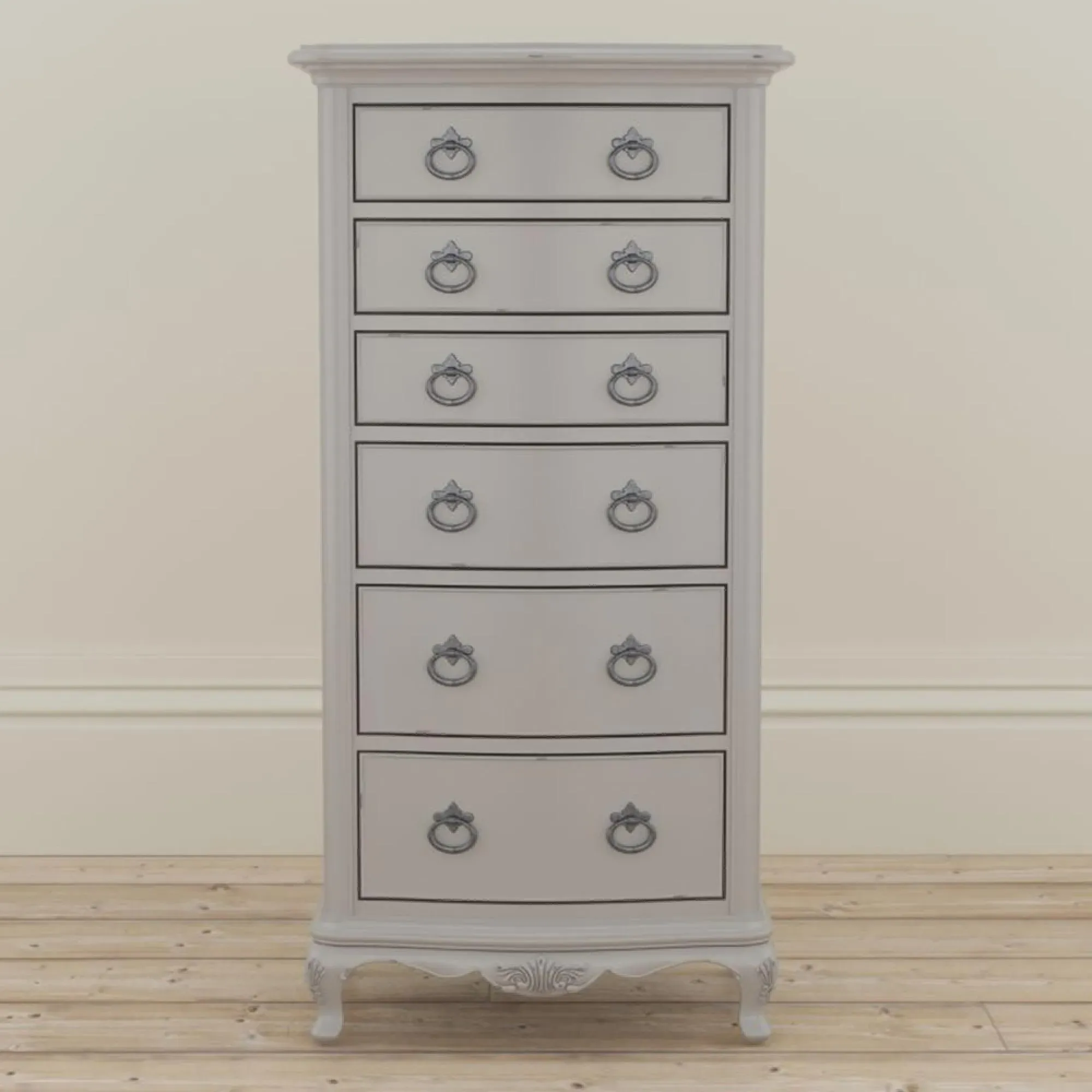 Etienne 6 Drawer Tall Chest - Grey