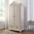 Ivory 2 Door 1 Drawer Wardrobe - Ivory