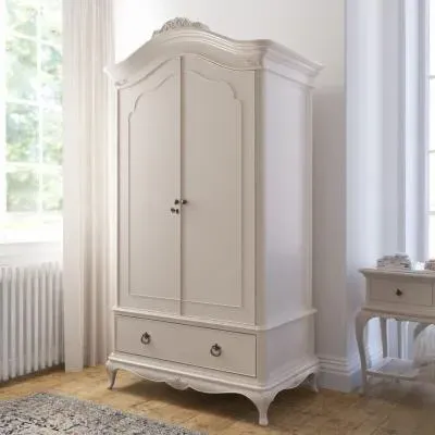 Ivory 2 Door 1 Drawer Wardrobe - Ivory