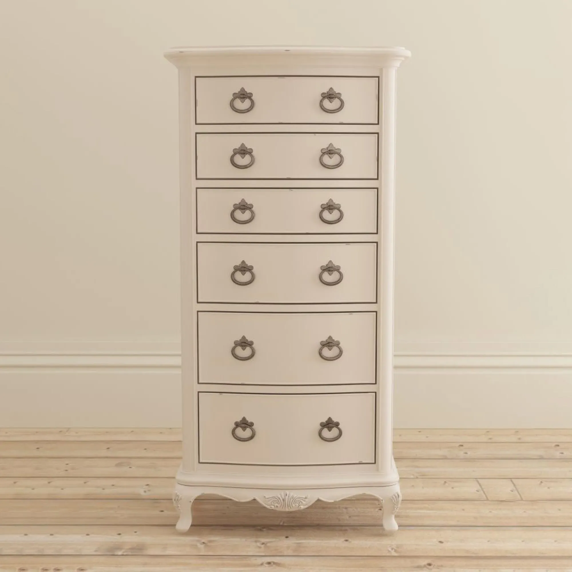 Ivory 6 Drawer Tall Chest - Ivory