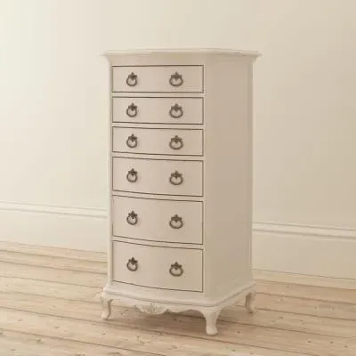 Ivory 6 Drawer Tall Chest - Ivory